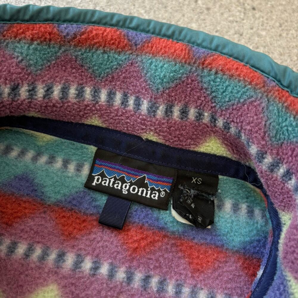 Patagonia Aztec Fleece Jacket Snap T Pullover Synchilla XS Vintage Made In USA - Picture 8 of 16
